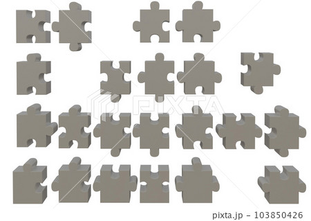 Isolated 3d rendering of a pieces of puzzleのイラスト素材 [103850426] - P…