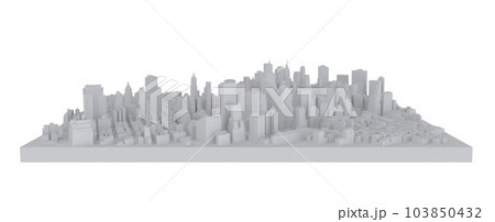 Isolated 3d rendering of a modern city projectのイラスト素材