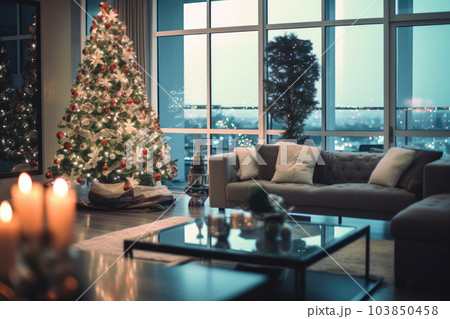 Christmas decoration in living room interior 103850458