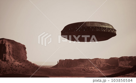 unidentified flying object above the Arizona landscape 103850584
