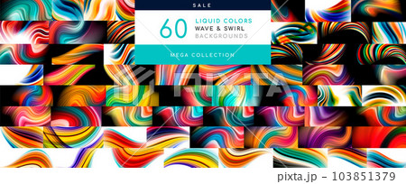 Mega collection of liquid colors wave abstract backgrounds. Backdrop bundle for wallpaper, banner, background, landing page, wall art, invitation, print, posters Mega collection of liquid colors wave abstract backgrounds. Backdrop bundle for wallpaper, banner, background, landing page, wall art, invitation, print, posters 103851379