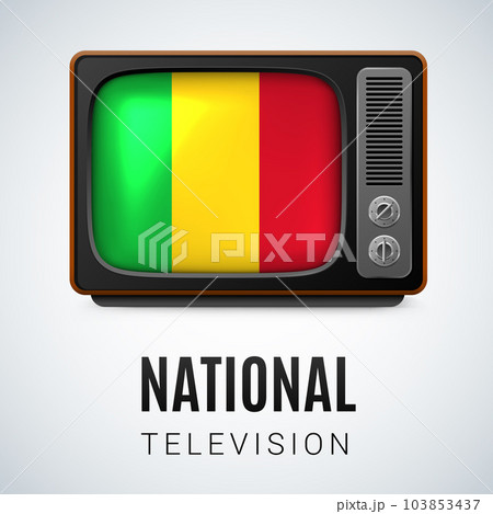 Round glossy icon of Mali 103853437