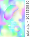 Abstract chrome bubble fluid y2k gradient background vector. holo trendy vector illustration poster colorful geometric shape and liquid color wallpaper texture 80s, 90s cover. EPS 103853950