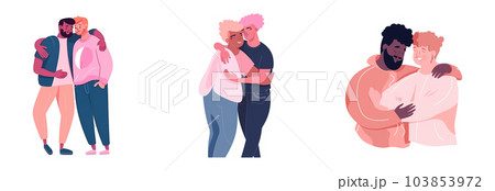 horizontal set vector illustration of homosexual persons isolate on white background 103853972
