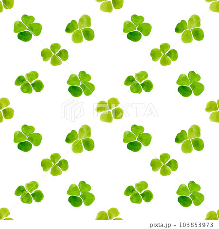 Floral seamless pattern. Watercolor illustration of green quatrefoil. Ideal for textiles and wallpapers 103853973