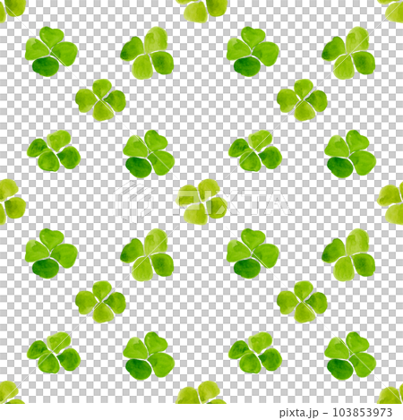 Floral seamless pattern. Watercolor illustration of green quatrefoil. Ideal for textiles and wallpapers 103853973