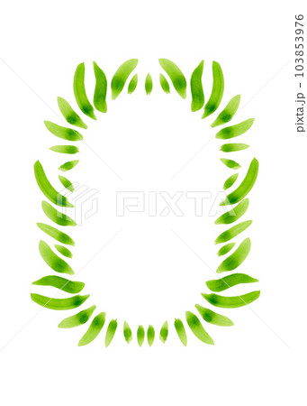 Frame made of strokes with a round light green brush. Abstract watercolor for your design 103853976