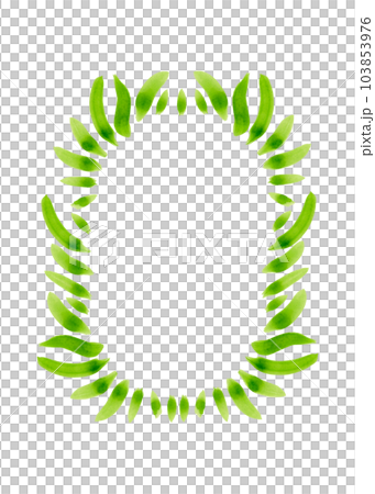 Frame made of strokes with a round light green brush. Abstract watercolor for your design 103853976