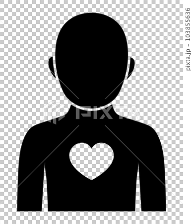 人とハートのシルエットのイラスト素材 [103855636] - PIXTA