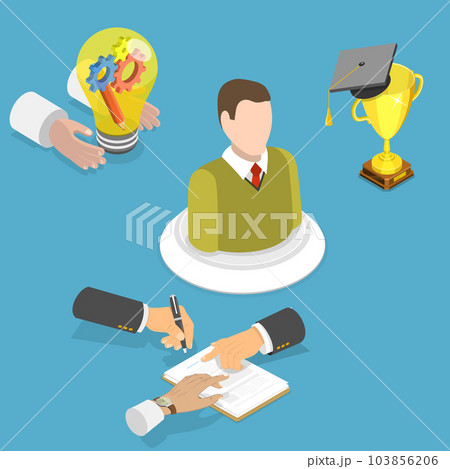 3D Isometric Flat Vector Conceptual Illustration of Kinaesthetic Learner 103856206