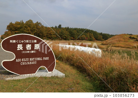 秋のやまなみハイウェイの風景 ( 長者原道標 / 大分県 九重町 ) 秋のやまなみハイウェイの風景 ( 長者原道標 / 大分県 九重町 ) 103856273