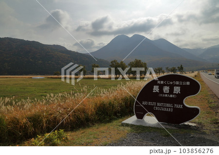 秋のやまなみハイウェイの風景 ( 長者原道標 / 大分県 九重町 ) 秋のやまなみハイウェイの風景 ( 長者原道標 / 大分県 九重町 ) 103856276