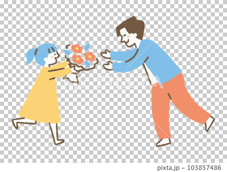 女孩在父親節獻花_color 103857486