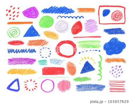 パステルと色鉛筆の手描きテクスチャセット 103857629