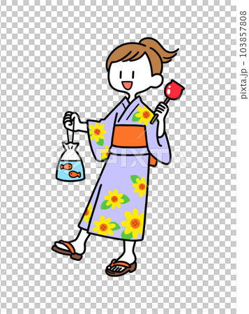 浴衣を着た女の子 103857808