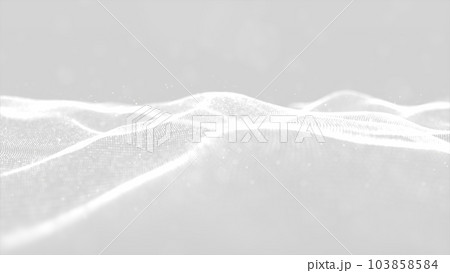 White Digital Particles Wave, Dots, and Lines Connected Wavy, Digital Cyberspace Abstract Background, 3d rendering White Digital Particles Wave, Dots, and Lines Connected Wavy, Digital Cyberspace Abstract Background, 3d rendering 103858584