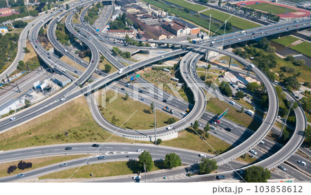 Highway interchange in Barcelona 103858612