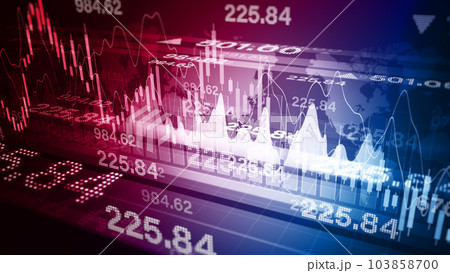 Digital Data Financial Investment and Trading Trends, Financial Diagram with Graph Stock Numbers, Recession Global Market, Crisis, Inflation, Deflation, Investment Background, 3d rendering Digital Data Financial Investment and Trading Trends, Financial Diagram with Graph Stock Numbers, Recession Global Market, Crisis, Inflation, Deflation, Investment Background, 3d rendering 103858700
