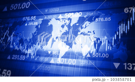 Digital Data Financial Investment and Trading Trends. Financial Diagram With Charts Stock Numbers, Business Stock Market, Recession Global Market Crisis Inflation Deflation Investment, 3d rendering 103858701