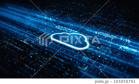Cloud computing using artificial intelligence, 5g high-speed connection data analysis, Technology of the internet and big data abstract background. 3d rendering Cloud computing using artificial intelligence, 5g high-speed connection data analysis, Technology of the internet and big data abstract background. 3d rendering 103858791
