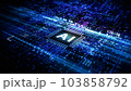 Artificial Intelligence AI Future Technology Concept Visualization. Big Data Transmission Connection. Technology Digital Data Network Abstract Background. 3d rendering 103858792