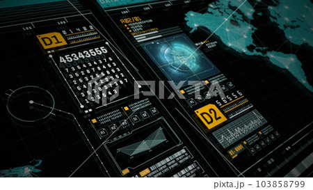 Technology Digital Cyberspace and Global Network Connection Tracking GPS, Graphic Dashboard Head-up display and Futuristic User Interface GUI Background Concept. 3d rendering Technology Digital Cyberspace and Global Network Connection Tracking GPS, Graphic Dashboard Head-up display and Futuristic User Interface GUI Background Concept. 3d rendering 103858799