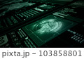 Graphic Dashboard Head-up display and Futuristic User Interface GUI, Future Technology Digital Cyberspace and Global Network Connection Tracking GPS, 3d rendering 103858801