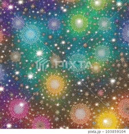 虹色宇宙花火のイラスト素材 [103859104] - PIXTA