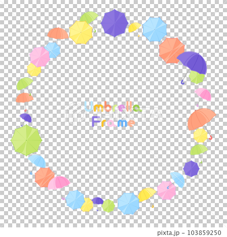 Round frame of colorful umbrellas Round frame of colorful umbrellas 103859250