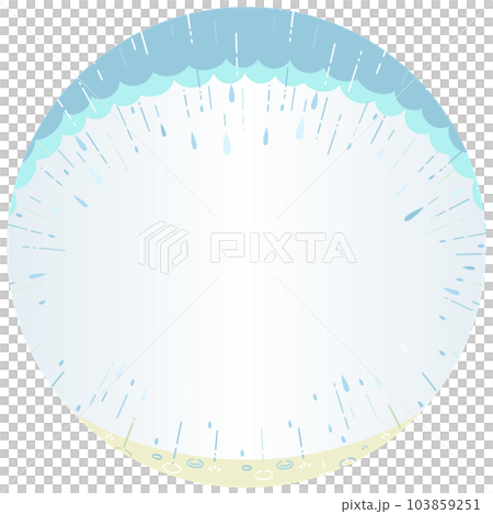 Cute circular frame with raining landscape 103859251
