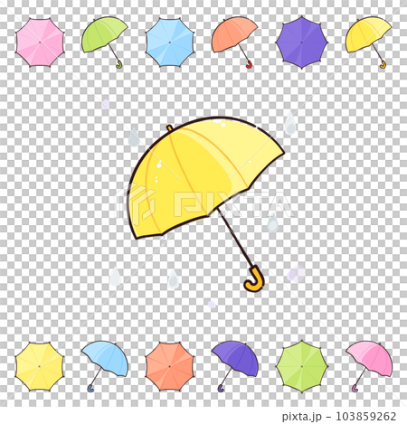 Illustration set of colorful umbrellas Illustration set of colorful umbrellas 103859262