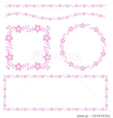 The sakura boarder bundle set vector image The sakura boarder bundle set vector image 103859362