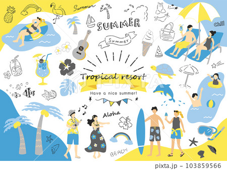 南国を楽しむ人達 103859566