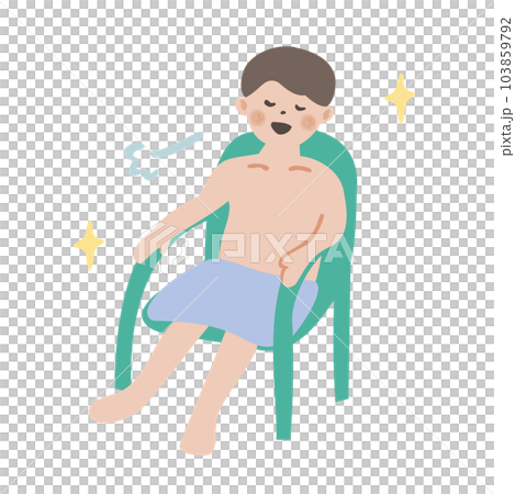外気浴をしている男性 外気浴をしている男性 103859792