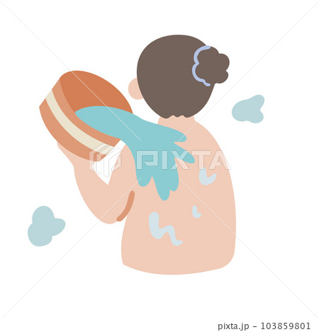 かけ湯をする女性 かけ湯をする女性 103859801