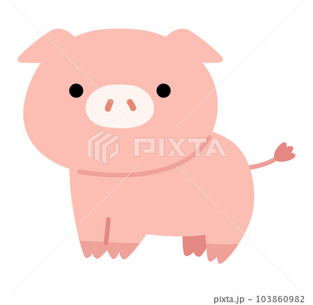 かわいいブタの全身イラスト 103860982