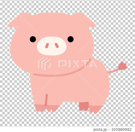 かわいいブタの全身イラスト 103860982