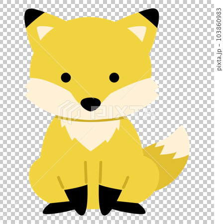 一隻可愛的狐狸的全身插圖 103860983