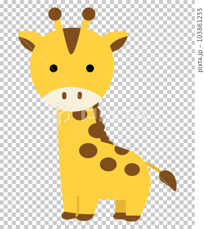 一隻可愛的長頸鹿的全身插圖 103861255