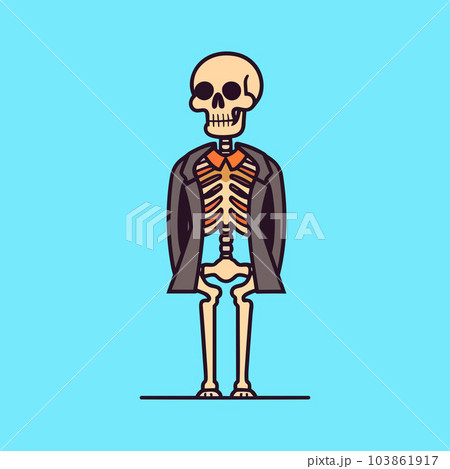 skeleton wear jacket vector illustrationのイラスト素材 [103861917] - PIXTA