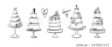 Pin by cake sweet food chicago on behind the scenes  Cake sketch Cake  drawing Cake illustration