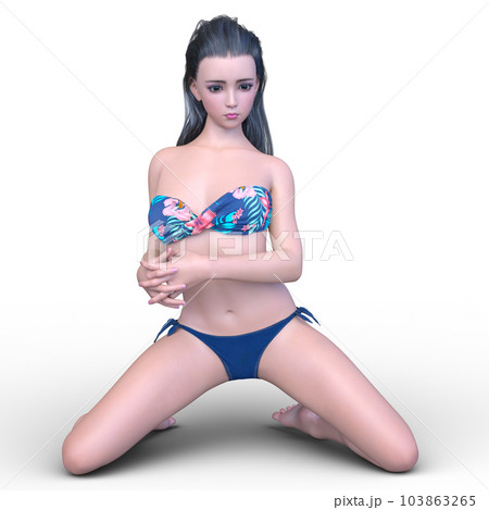 ビキニ姿の女性のイラスト素材 [103863265] - PIXTA