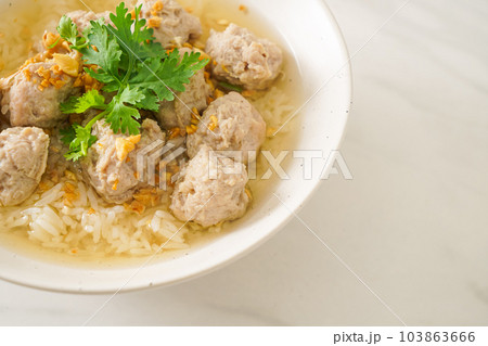 Boiled Rice with Pork Bowl Boiled Rice with Pork Bowl 103863666