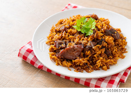 Nasi goreng - fried rice with pork in Indonesia style 103863729