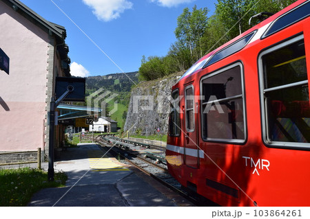 モンブランの麓町を走る「モンブラン・エクスプレス」 103864261