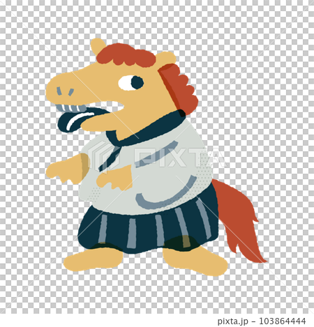 うまつき　ゆるかわいいイラスト素材 103864444