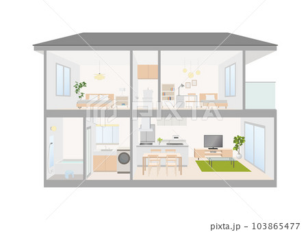 住宅の断面 103865477