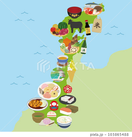 石川県の名物のイラストセット 103865488