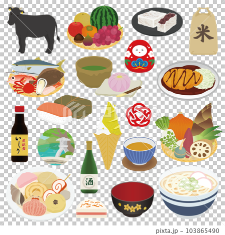 石川県の名物のイラストセット 103865490