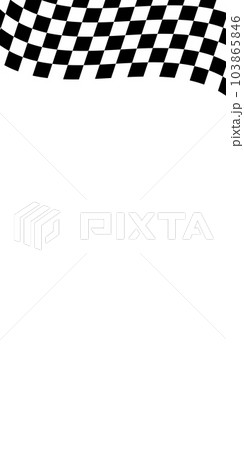 Waving race flag or chessboard background. Motocross, rally, sport car or chess competition vertical banner with space for text. Warped black and white squares pattern Waving race flag or chessboard background. Motocross, rally, sport car or chess competition vertical banner with space for text. Warped black and white squares pattern 103865846